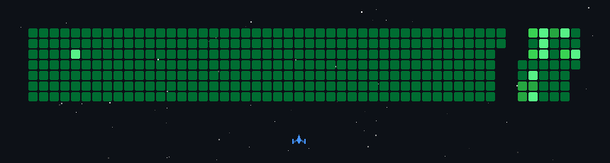 Animated Space Shooter representing my GitHub contributions